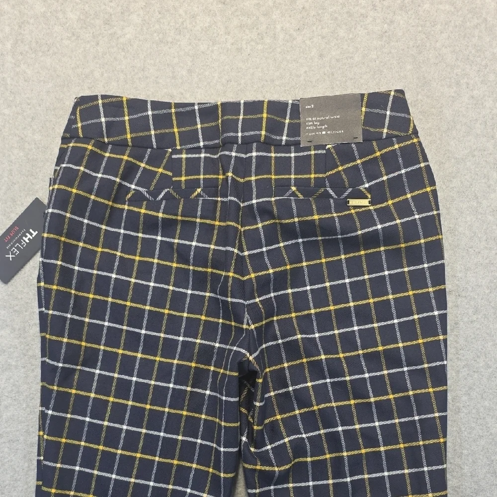Tommy Hilfiger TH Flex Plaid Slim Fit Ankle Pants Size 2 NWT